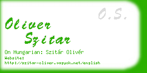 oliver szitar business card